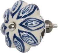 Clayre & Eef 64158 TüRknopf Ø 5 Cm Weiß Blau
