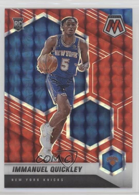 2020-21 Panini Mosaic Rookie Red Mosaic Prizm Immanuel Quickley #208 0a4r
