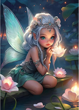 DIY Fairy Diamond Painting Kits for Adults,5D Cartoon Diamond Art Kits for Begin