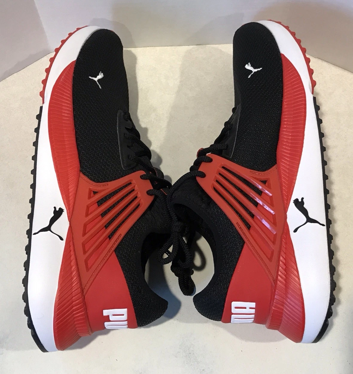 PUMA Pacer Future Trail Slip On Mens Size 14 Sneakers Casual Shoes BLACK RED NEW