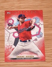 2022 Topps Inception Shane Bieber Red #/75 Guardians Blue Jays