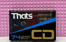 THAT'S  CD MH    74  1990 USA  TYPE II     BLANK CASSETTE  TAPE (1) (SEALED)