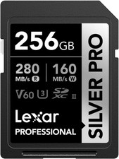 Lexar Silver Pro SD Card 256GB, UHS-II SD Memory Card (R 280 MB/s W 160 MB/s)