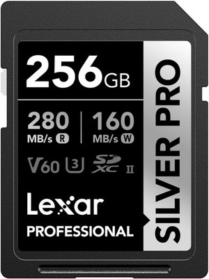 Lexar Silver Pro SD Card 256GB, UHS-II SD Memory Card (R 280 MB/s W 160 MB/s)