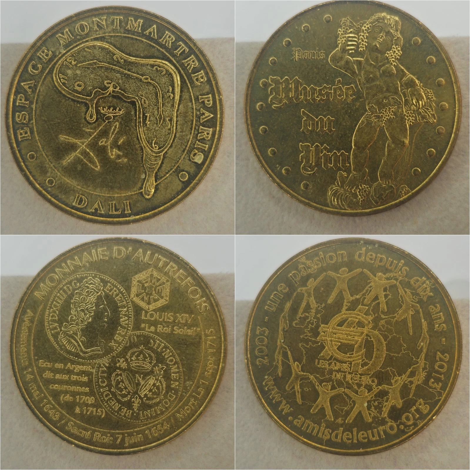 Paris Dali Louis XIV Numis 16 - Lot Jetons Médailles Souvenirs Monnaie de Paris