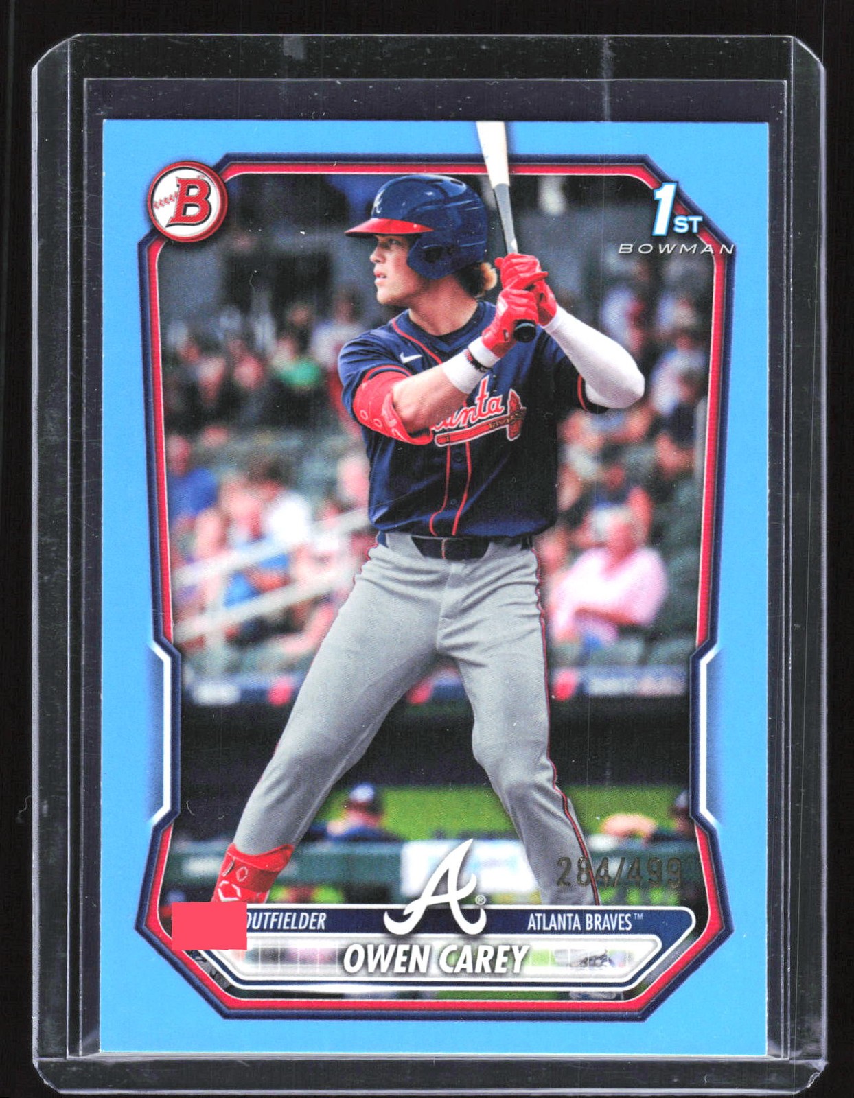 Owen Carey #BP-69 2026 Bowman Prospects Sky Blue #/499 Atlanta Braves