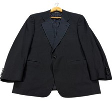 Vintage Christian Dior Monsieur Mens 42R Classic Black Wool Tuxedo Blazer Casual