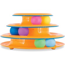 Multi-Level Cat Track Toy with 6 Spinning Balls - Perfect for Indoor Cats