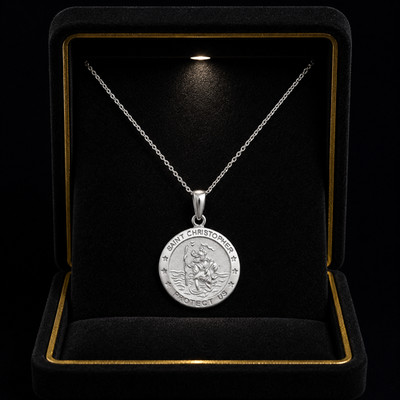 Sterling Silber St Christophorus Anhänger 925 British Made alle Kettenlängen 