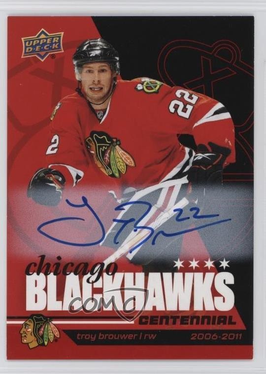 2025 Upper Deck Chicago Blackhawks Centennial Red Hot Troy Brouwer #43 Auto gi8