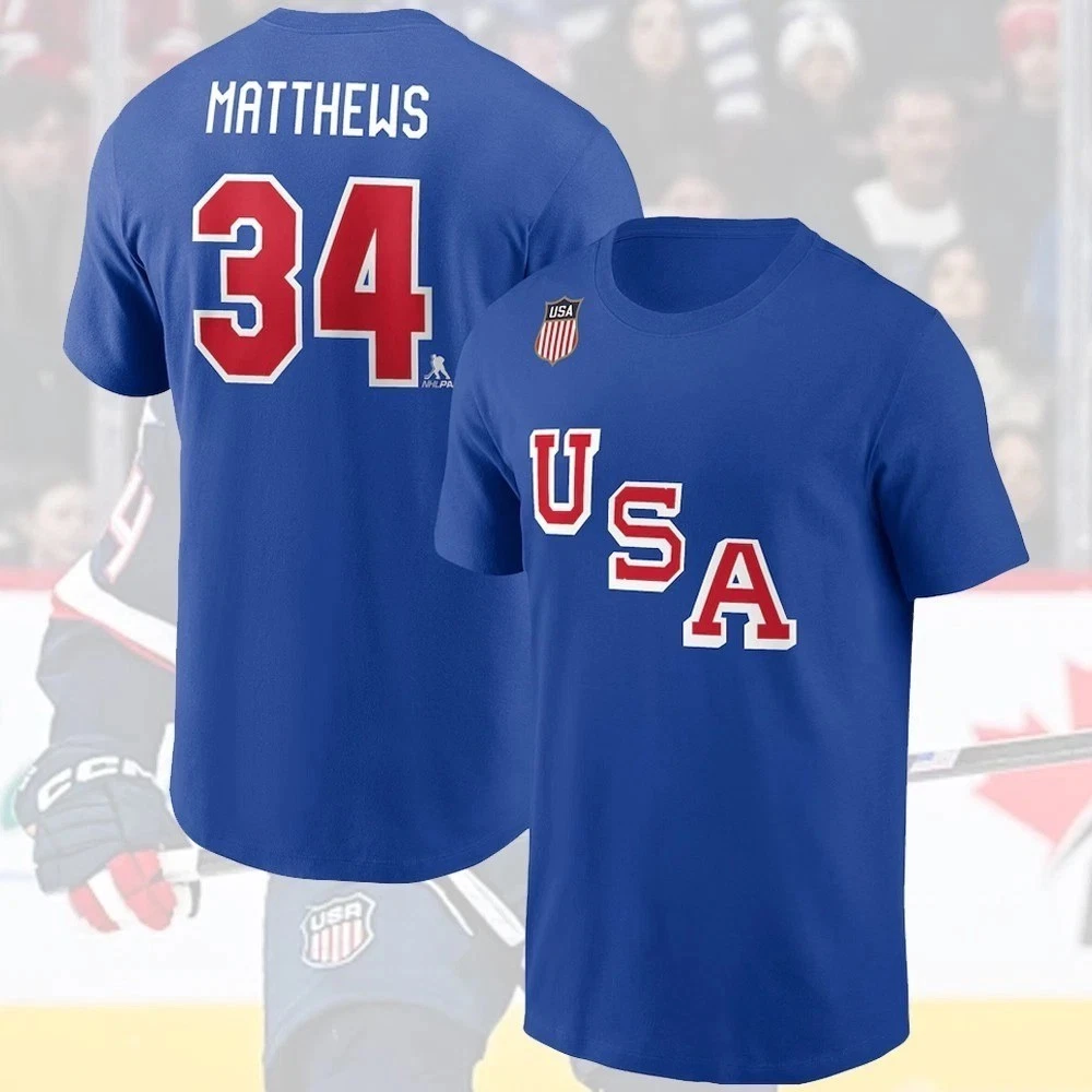 Auston #34 Matthews US Team 2026 Name & Number Player Gifts For Fans
