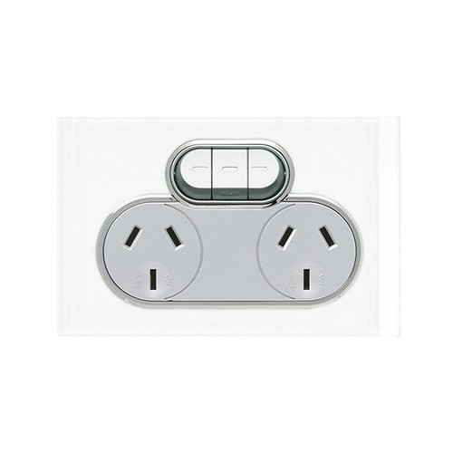 CLIPSAL Saturn LED Light Switch Double Power Point GPO Socket Dimmer - Picture 12 of 28