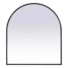 Elegant Decor Ayra 27x30" Arch Modern MDF Wood/Iron Mirror in Black