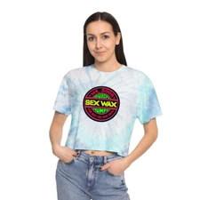 Mr. Zogs Sex Wax Large Neon Logo Premium Tie-Dye Crop Top