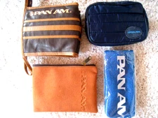 3 Vintage Pan Am Airlines Toiletry Travel Bags Amenity Kits~REDUCED!