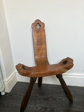 Vintage Stool, Birthing Chair Fork Art