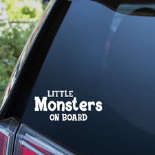 Little Monsters On Board Sticker Baby Babies Child Children Car Decal