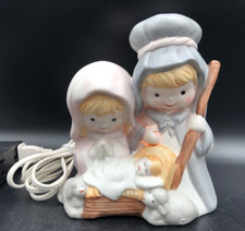 Vintage Friendly Home Parties Child's Nativity Night Light Christmas Ceramics