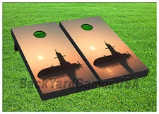 VINYL WRAPS CORNHOLE BEANBAG TOSS GAME Board DECALS Army Submarine Set 886 