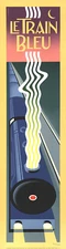 MICHAEL DORET Le Train Bleu 32" x 8.75" Lithograph 1982 Contemporary Blue, Red,