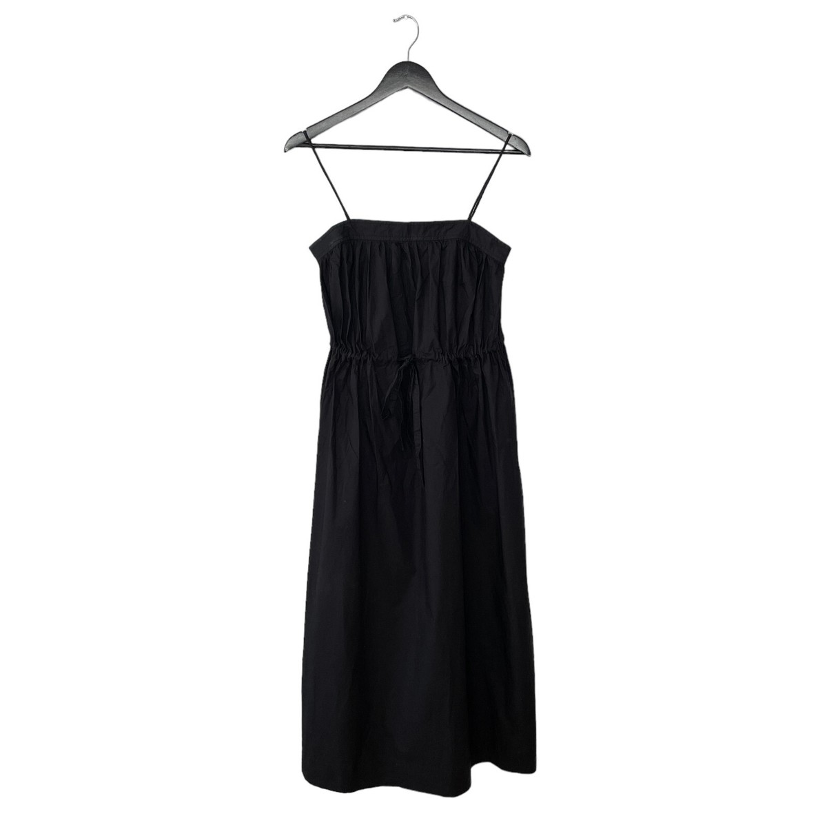 Ganni Cotton Poplin Maxi Strap Dress Size 34 Black | eBay