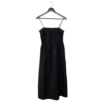 ganni cotton poplin strap dress Red Cotton Poplin Strap Dress