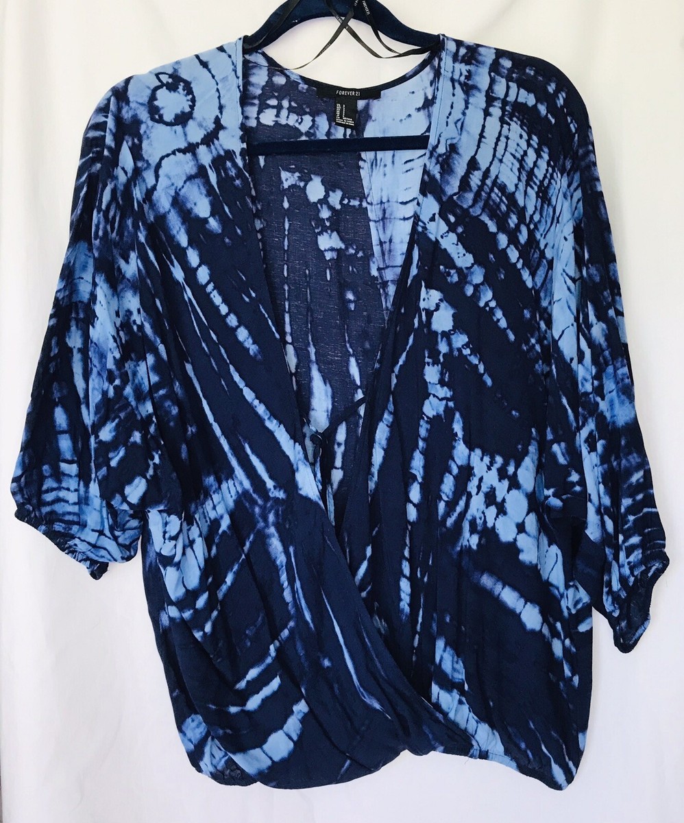 Forever 21 plunge Wrap Top Blouse For Women Rayon Size Small