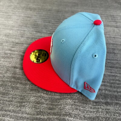 Detroit Tigers Hat Cap Mens Fitted 7 5/8 New Era Blue Red 2 Tone