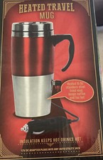 CVS Heated Travel Mug 15 oz Stainless Steel Lined 12V DC Adapter Plug NEW In Box