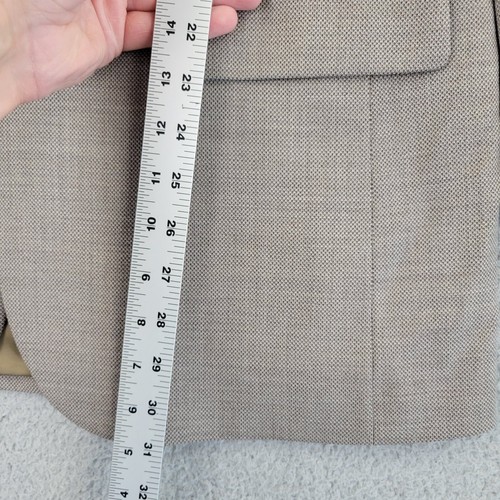 Jos. A. Blazer Banca Uomo 38R Misto Lana Taupe Beige Tuta Giacca Cappotto Sportivo - Foto 6 di 11