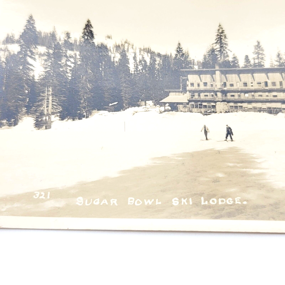 Vintage Postcard Ski Hill at Sugar Bowl Ski Lodge Resort Lake Tahoe CA
