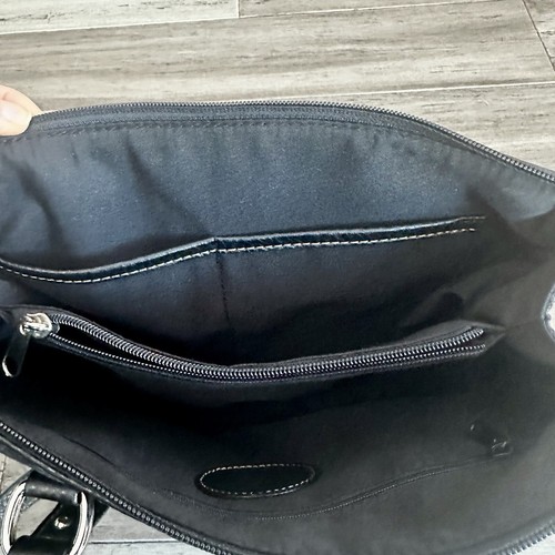 NUOVA borsa a tracolla Etienne Aigner nera monogramma borsa tessuto pelle - Foto 10 di 12
