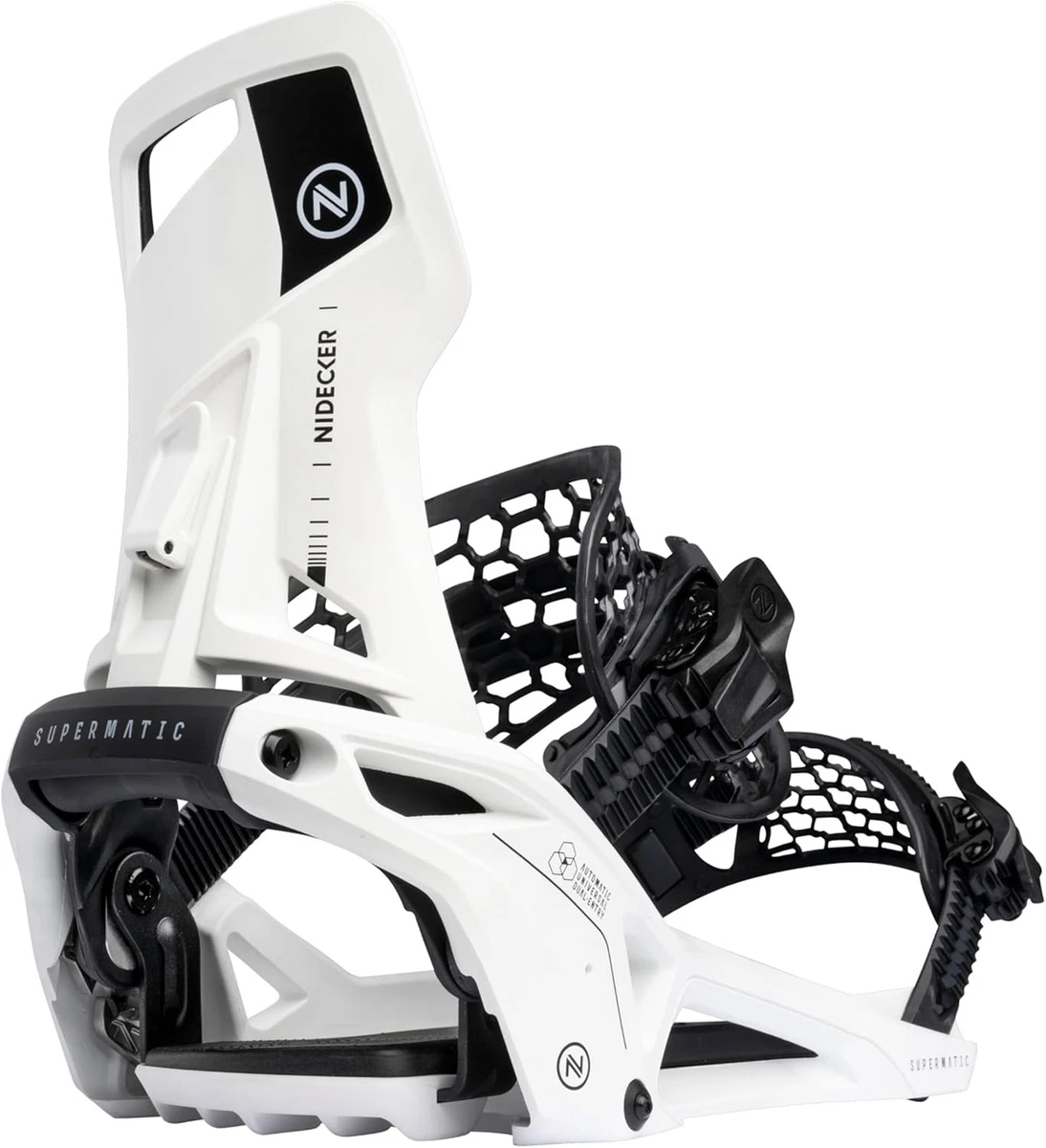 新品未使用 NIDECKER  SUPERMATIC 白 Size L Nidecker Snowboarding Ski, Snowboard & Snowshoe Bindings for sale