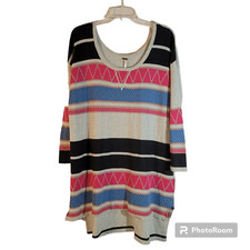 Free People Sweater Dress Womens XS Striped High Low Festival Boho Hipster