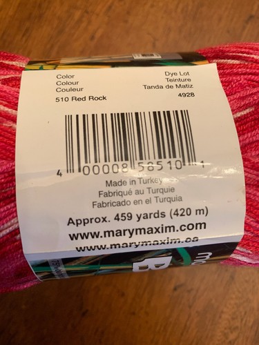 Mary Maxim Bamboo Soft Stripes Yarn Bamboo/Nylon 510 Red Rock - Picture 3 of 4