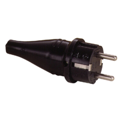 Dönges Vollgummi-SCHUKO-Stecker, DIN 49440/441, Gummi, IP44, schwarz 60412