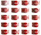 500x RED PRICE SELF ADHESIVE STICKERS STICKY LABELS SWING TAG LABELS FOR RETAIL