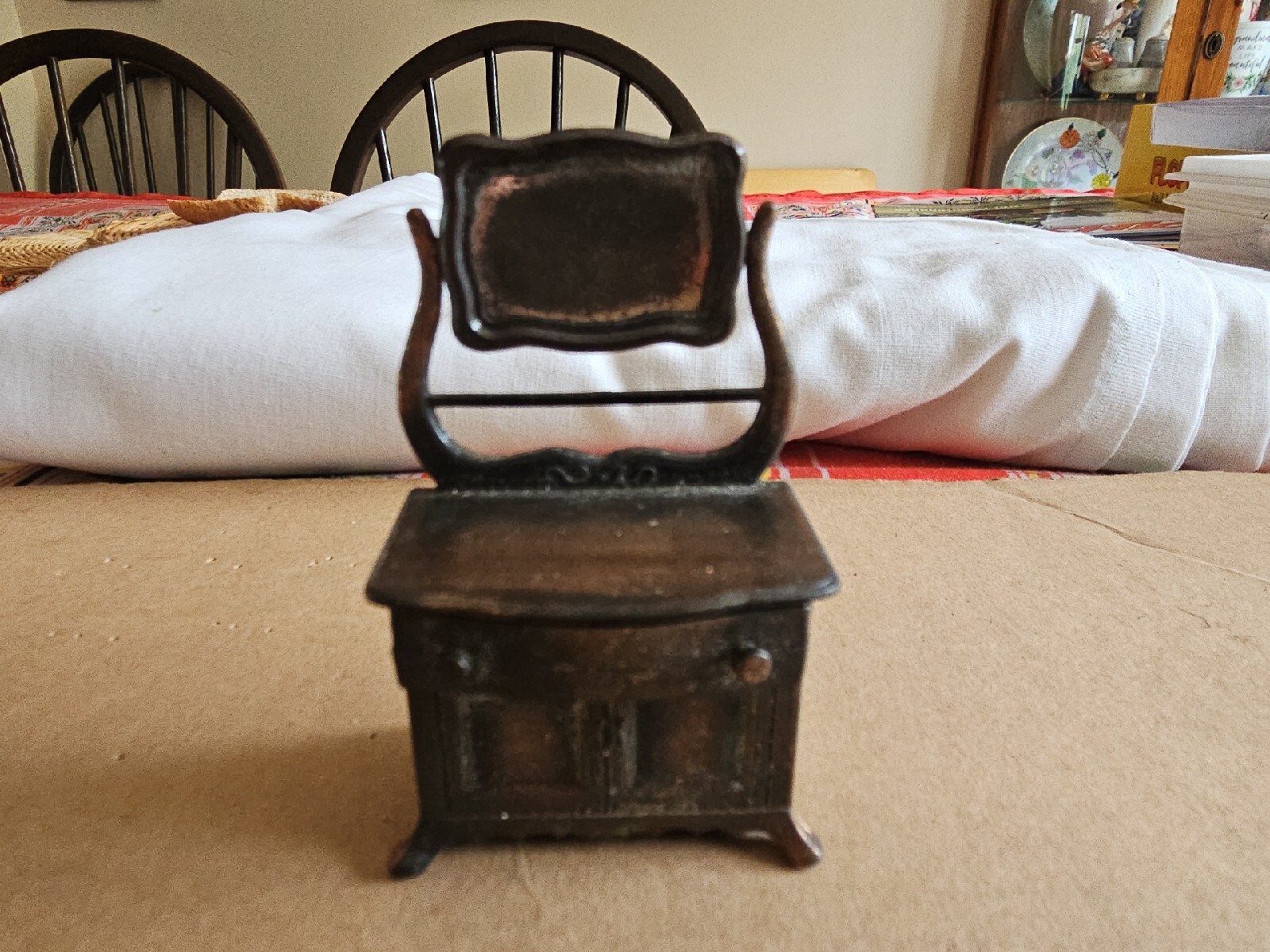 Vtg Durham Metal Miniature Vanity/Mirror Doll House Furniture 1976 Brass 