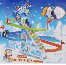 Penguin Race Track Toy with Flashing Lights, Music & Climbing, for Kids Ages 3+