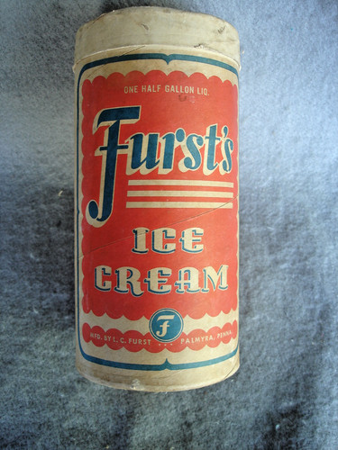 1950,s e 1/2 Gallon  Fursts  or Cloister  Ice Cream Container