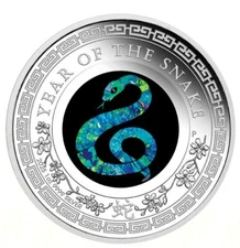 2025 Australia Lunar Opal Year of the Snake 1 oz Silver Proof Coin
