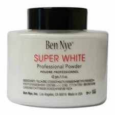 Ben Nye Super White Authentic Face Powder,NEW TALC FREE formula 1.2 oz / 35 GR