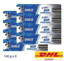 8 x DARLIE CHARCOAL TOOTHPASTE CLEAN ALL SHINY WHITE FLUORIDE NATURAL 140 g