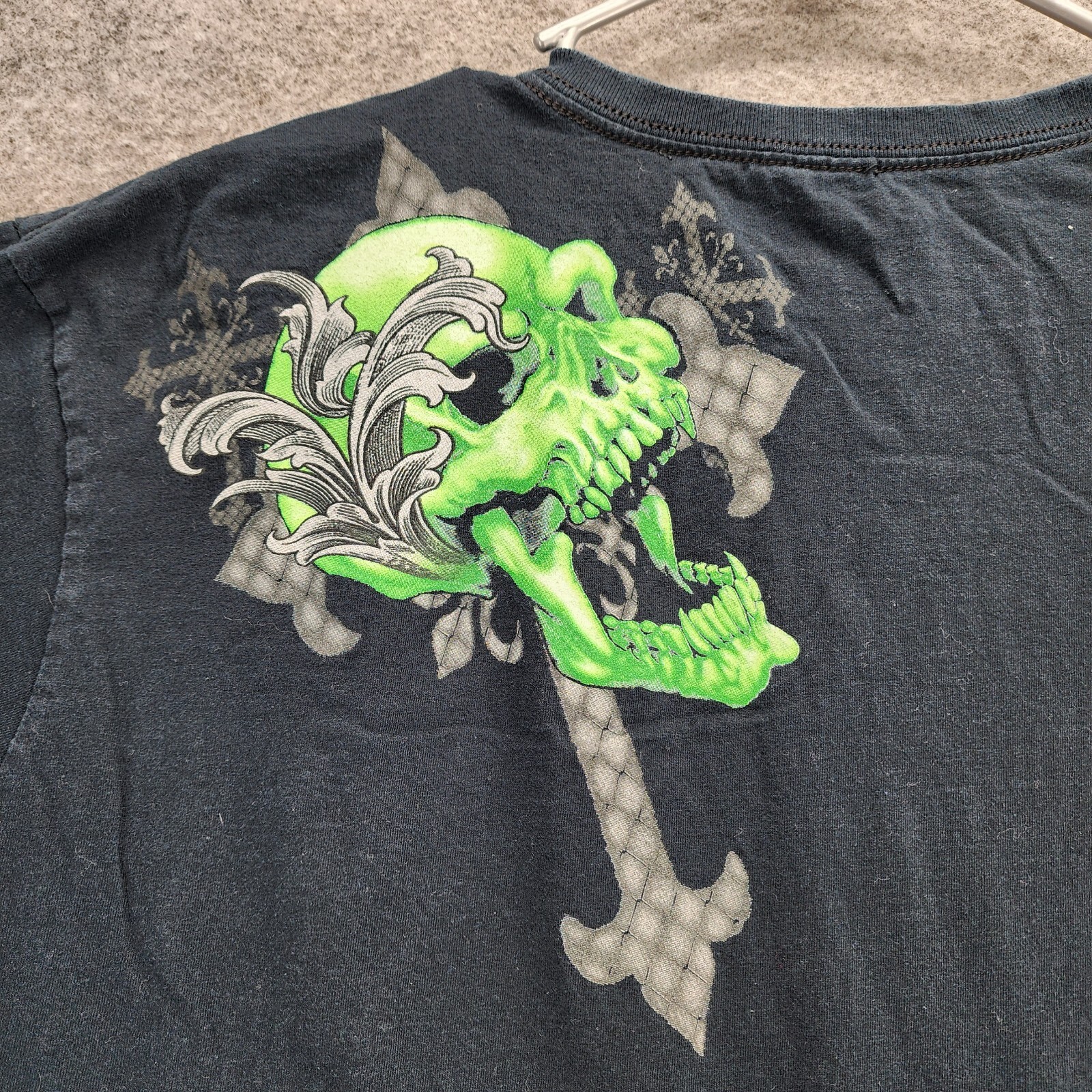 Vintage MMA Elite Shirt Mens XL Short Sleeve Black Green Skulls eBay