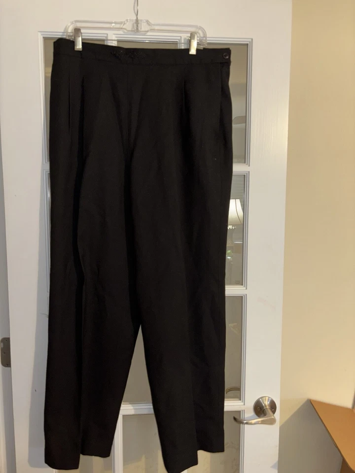 Chaqueta Blazer y Pantalones JOHN MEYER Negro Adornado Con Cuentas Talla 18W LANA 2 Piezas Foto 2 de 4