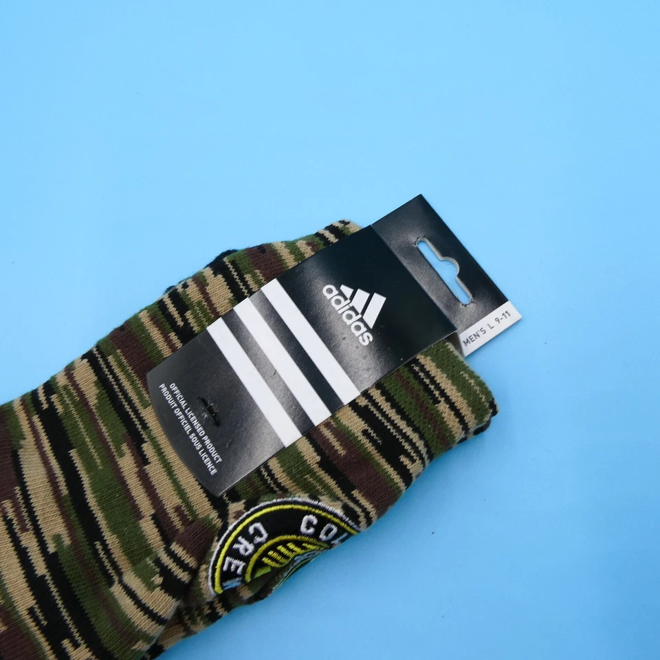 Columbus Crew SC Calcetines Para Hombre Grande Talla 9-11 Adidas Verde Camuflaje Fútbol Mediados Y2K Foto 3 de 3