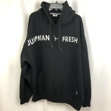 Jumpman Fresh Pro Club Heavyweight VTG Mens 2XL Black Hoodie Pullover Sweatshirt