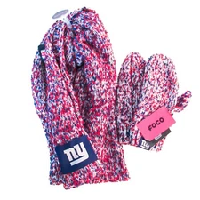 Foco New York Giants Womens Infinity Scarf and Mittens Set NFL Ski Winter NEW