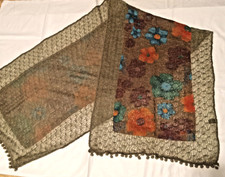 Flower Power Look Loose Knit Scarf - 62"x19" 100 Acrylic Read