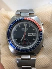 Vintage Seiko Pogue Pepsi Black Dial Chronograph Automatic 6139-6002 WR Steel